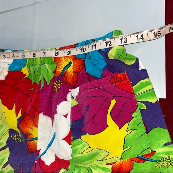 Vtg 32/34 California Shores SHORTS HAWAIIAN STYLE 1479 bright Colors COTTON mens - Picture 4 of 11